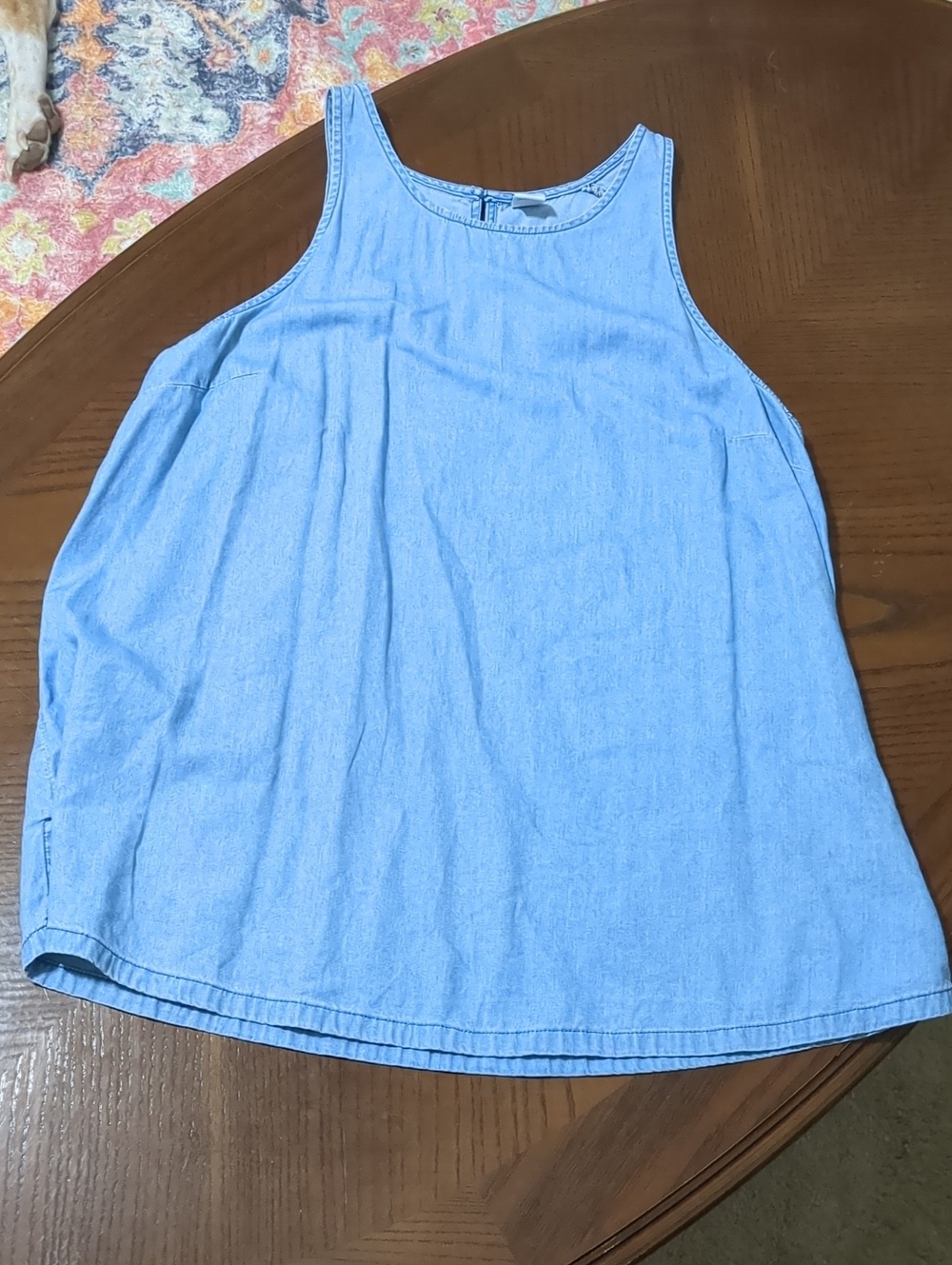 Chambray Old Navy Light Blue Sleeveless Tank Shirt
